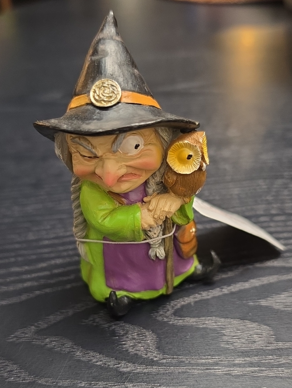 Transpac Witch & Owl figurine, Fairy Garden/Halloween Décor - NWT